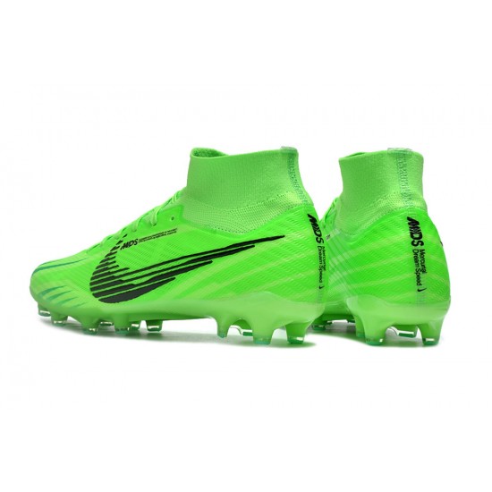 Nike Air Zoom Mercurial Superfly 9 Elite AG High Top Soccer Cleats Green Black For Men