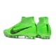 Nike Air Zoom Mercurial Superfly 9 Elite AG High Top Soccer Cleats Green Black For Men