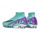 Nike Air Zoom Mercurial Superfly 9 Elite AG High Top Soccer Cleats Ltblue Purple Black For Men
