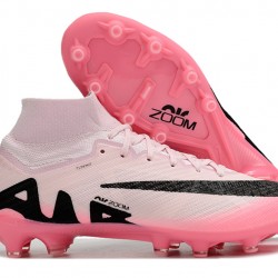 Nike Air Zoom Mercurial Superfly 9 Elite AG High Top Soccer Cleats Pink White Black For Men 