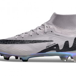 Nike Air Zoom Mercurial Superfly 9 Elite FG High Top Soccer Cleats Grey Black For Men And Women 