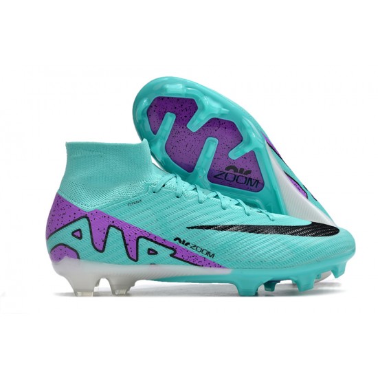 Nike Air Zoom Mercurial Superfly 9 Elite FG High Top Soccer Cleats Ltblue Purple For Men And Women