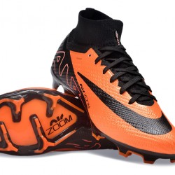 Nike Air Zoom Mercurial Superfly 9 Elite FG High Top Soccer Cleats Orange Black For Men And Women 