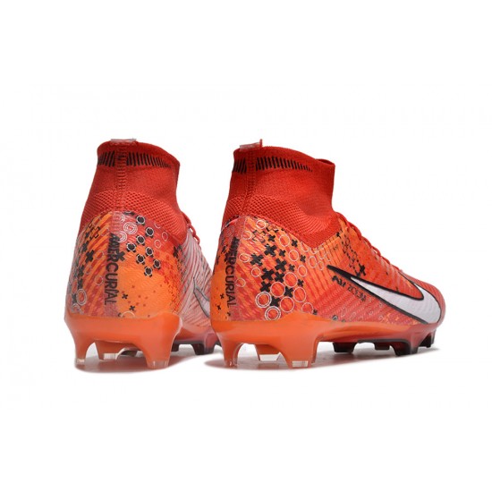 Nike Air Zoom Mercurial Superfly 9 Elite FG High Top Soccer Cleats Red White For Men And Women