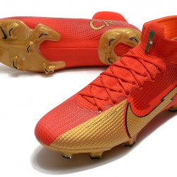 Nike Mercurial Superfly 7 Elite FG Red Gold Soccer Cleats