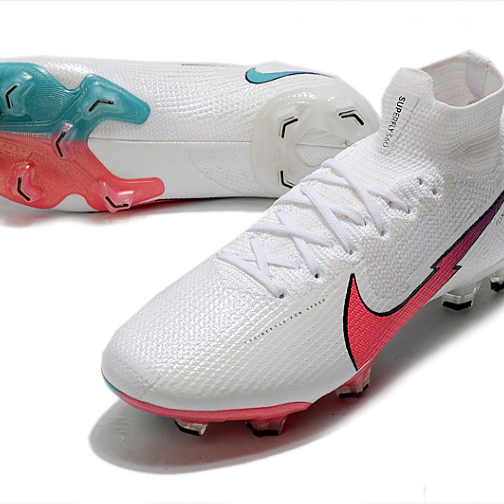 Nike Mercurial Superfly 7 Elite Korea FG White Blue Peach Soccer Cleats ...