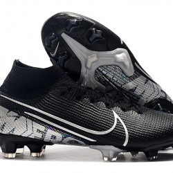 Nike Mercurial Superfly 7 Elite SE FG Black Silver Soccer Cleats