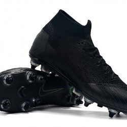 Nike Mercurial Superfly VI Elite SG AC All Black Green Soccer Cleats