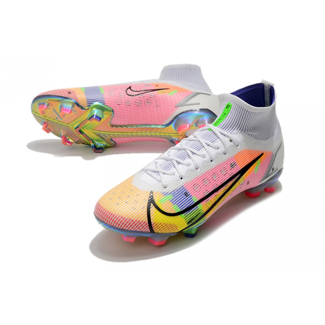 Nike Superfly 8 Elite FG High Mens Womens White Yellow Black Orange ...