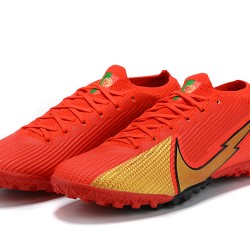 Nike Vapor 13 Elite TF Red Gold Black Soccer Cleats