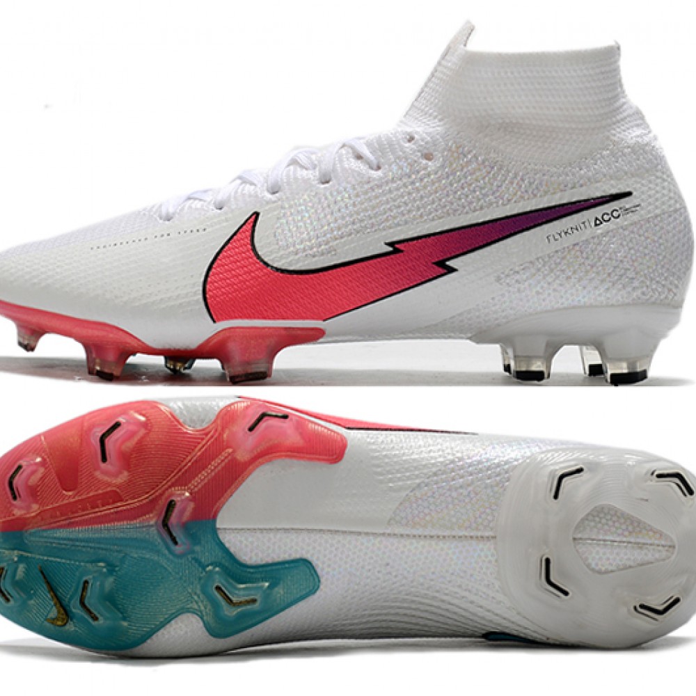 Nike Mercurial Superfly 7 Elite Korea FG White Blue Peach Soccer Cleats ...