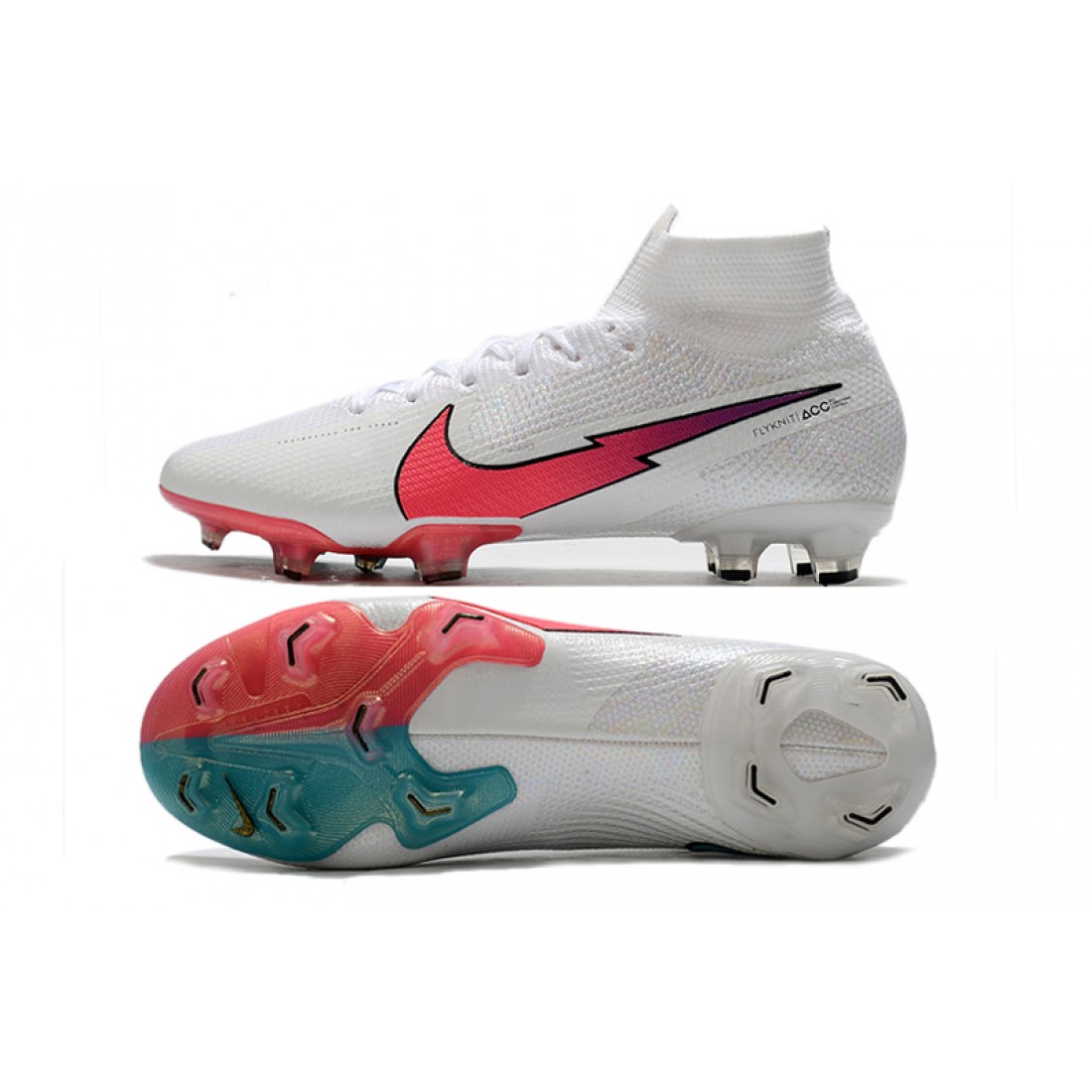 Nike Mercurial Superfly 7 Elite Korea Fg White Blue Peach Soccer Cleats 