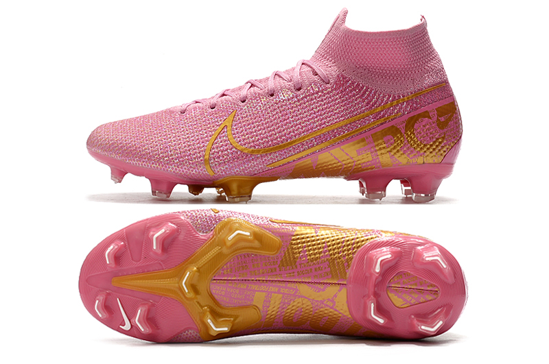 Pink and Gold FG Soccer Cleats