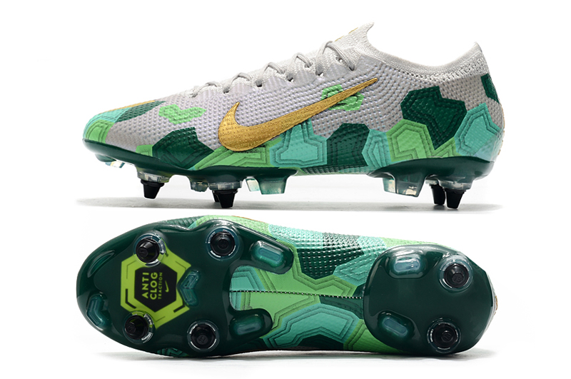 Nike Mercurial Vapor XIII Elite Anti-Clog SG-Pro Mbappé Grey Gold Green