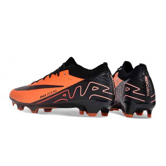 Nike Air Zoom Mercurial Vapor 15 Elite FG Low Soccer Cleats Black Orange For Men And Women