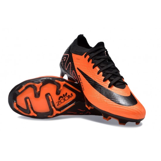 Nike Air Zoom Mercurial Vapor 15 Elite FG Low Soccer Cleats Black Orange For Men And Women
