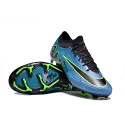 Nike Air Zoom Mercurial Vapor 15 Elite FG Low Soccer Cleats Blue Black Green For Men And Women 