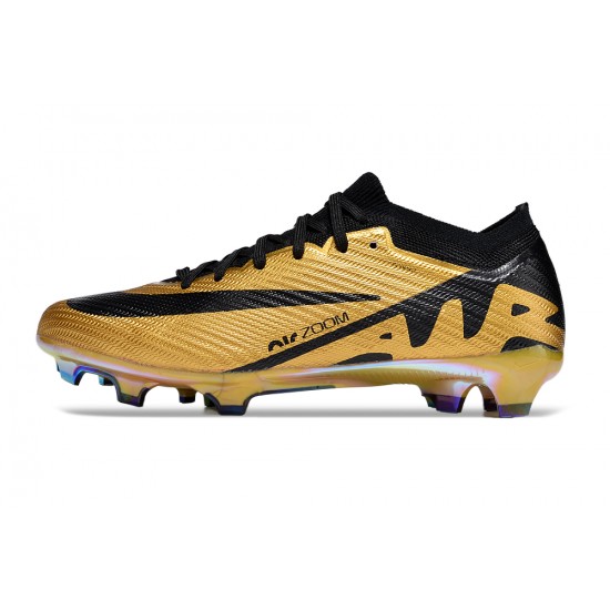 Nike Air Zoom Mercurial Vapor 15 Elite FG Low Soccer Cleats Gold Black For Men And Women 