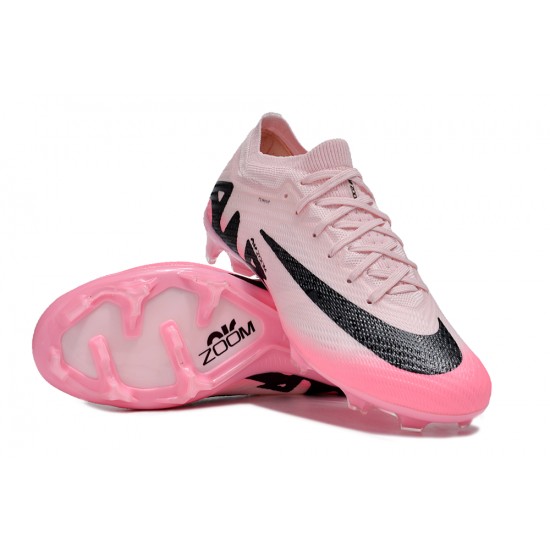 Nike Air Zoom Mercurial Vapor 15 Elite FG Low Soccer Cleats Pink Black For Men And Women