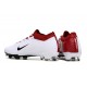 Nike Air Zoom Mercurial Vapor 15 Elite FG Low Soccer Cleats White Red Black For Men And Women 