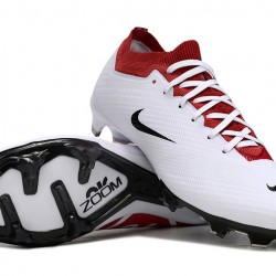 Nike Air Zoom Mercurial Vapor 15 Elite FG Low Soccer Cleats White Red Black For Men And Women 