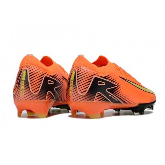 Nike Air Zoom Mercurial Vapor 16 Elite FG Low Orange Black Yellow Soccer Cleats 