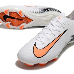 Nike Air Zoom Mercurial Vapor 16 Elite FG Low White Black Orange Soccer Cleats 