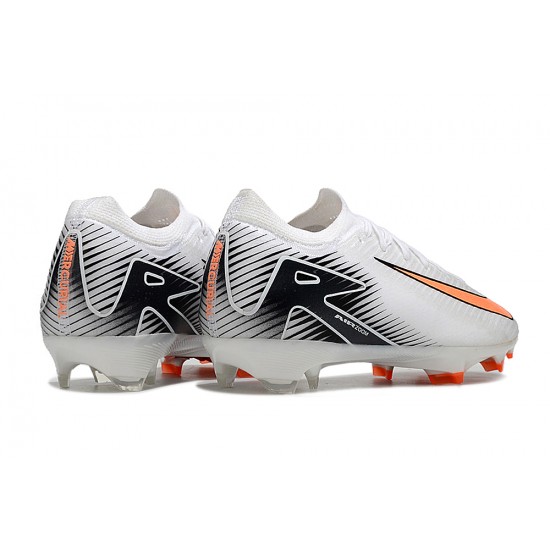 Nike Air Zoom Mercurial Vapor 16 Elite FG Low White Black Orange Soccer Cleats 