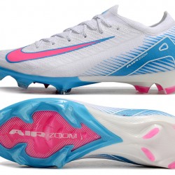 Nike Air Zoom Mercurial Vapor 16 Elite FG Low White Pink Blue Soccer Cleats