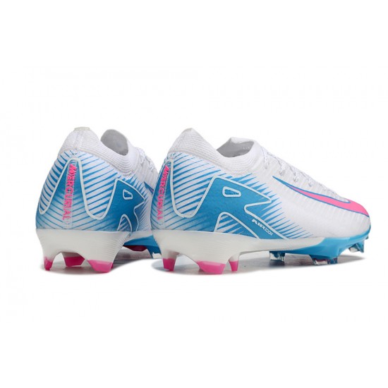 Salable Goods Nike Air Zoom Mercurial Vapor 16 Elite FG Low White Pink Blue Soccer Cleats For Sale