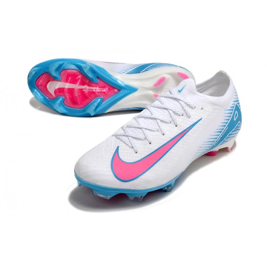 Salable Goods Nike Air Zoom Mercurial Vapor 16 Elite FG Low White Pink Blue Soccer Cleats For Sale