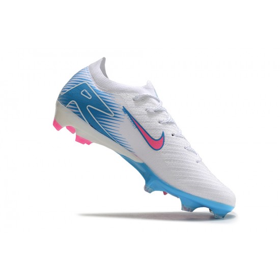 Salable Goods Nike Air Zoom Mercurial Vapor 16 Elite FG Low White Pink Blue Soccer Cleats For Sale