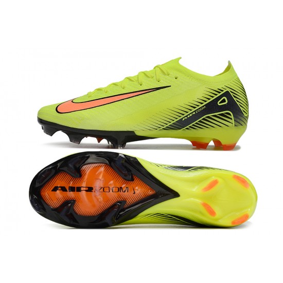 Nike Air Zoom Mercurial Vapor 16 Elite FG Low Yellow Green Black Orange Soccer Cleats 