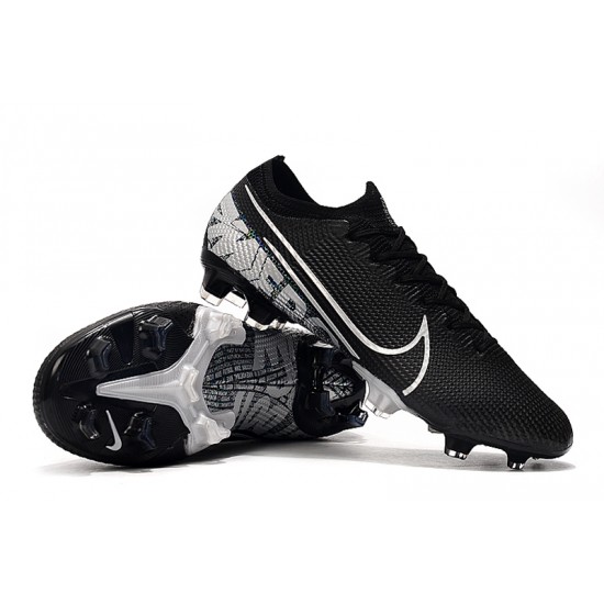 Nike Mercurial Vapor 13 Elite FG Black Silver Soccer Cleats - Nike ...