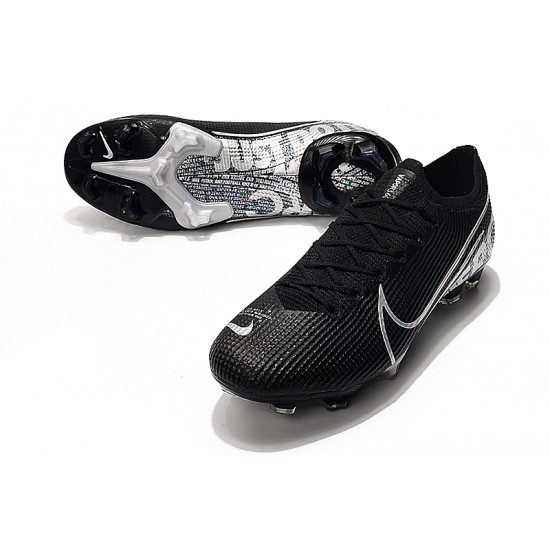 Nike Mercurial Vapor 13 Elite FG Black Silver Soccer Cleats - Nike ...