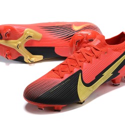 Nike Mercurial Vapor 13 Elite FG Red Black Gold Soccer Cleats