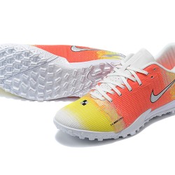 Nike Vapor 14 Academy TF Low Mens Orange Yellow White Silver Soccer Cleats