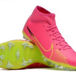 Nike Air Zoom Mercurial Superfly IX Academy AG High-top Green Pink Women And Men Soccer Cleats 