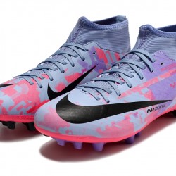 Nike Air Zoom Mercurial Superfly IX Academy AG High-top Purple Pink Women And Men Soccer Cleats 