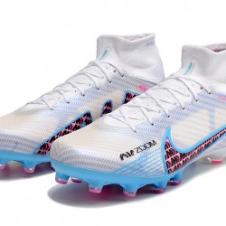 Nike Air Zoom Mercurial Superfly IX Elite AG High-top White Blue Pink Women And Men Soccer Cleats 