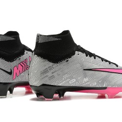 Nike Air Zoom Mercurial Superfly IX Elite FG High-top Black Pink Grey Women And Men Soccer Cleats 