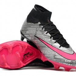 Nike Air Zoom Mercurial Superfly IX Elite FG High-top Black Pink Sliver Women And Men Soccer Cleats 