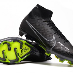 Nike Air Zoom Mercurial Superfly IX Elite FG High-top Black Yellow Men Soccer Cleats 