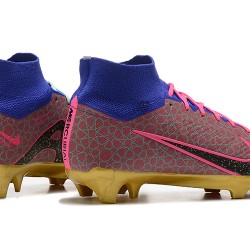 Nike Air Zoom Mercurial Superfly IX Elite FG High-top Peach Gold Women And Men Soccer Cleats 