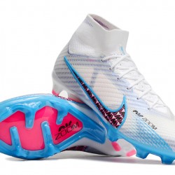 Nike Air Zoom Mercurial Superfly IX Elite FG High-top White Blue Pink Women And Men Soccer Cleats 