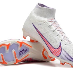 Nike Air Zoom Mercurial Superfly IX Elite FG High-top White Mauve Women And Men Soccer Cleats 