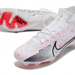 Nike Air Zoom Mercurial Superfly IX Elite FG High-top White Pink Women And Men Soccer Cleats 