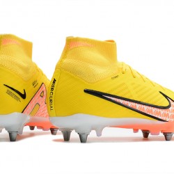 Nike Air Zoom Mercurial Superfly IX Elite SG High-top Yellow Men Soccer Cleats 