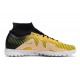 Nike Air Zoom Mercurial Superfly IX Elite TF High-top Black Yellow Women And Men Soccer Cleats 