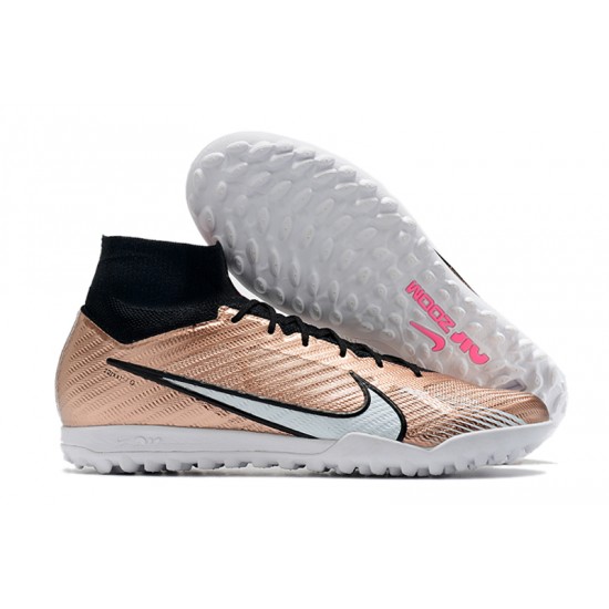 Where Can I Buy Nike Air Zoom Mercurial Superfly IX Elite TF High-top Brown Black Women And Men Soccer Cleats On Sale